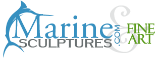 Marine bronze sculptures and wild sea life statues